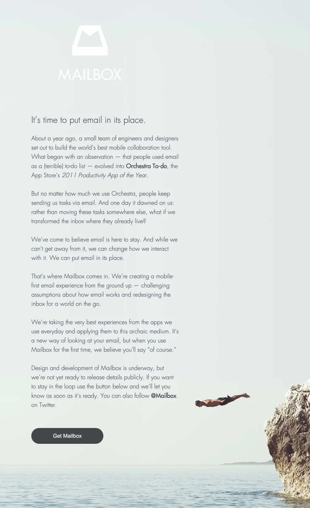 Mailbox App Landing Page