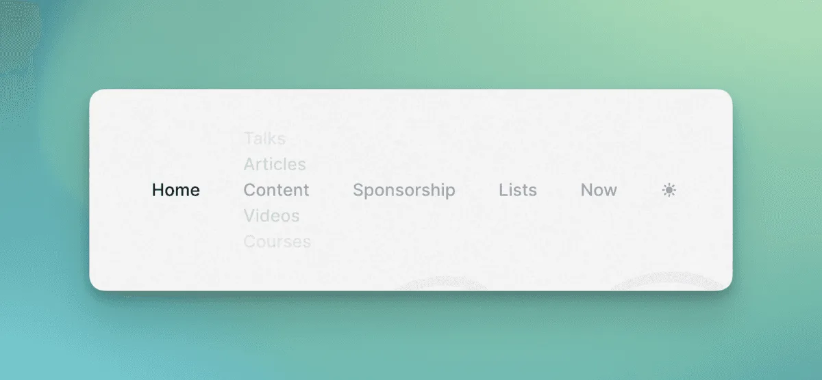 Aaron Francis' website navigation