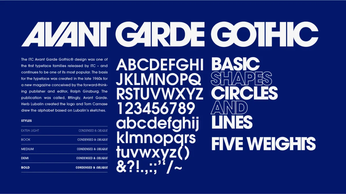 ITC Avant Garde Gothic Font