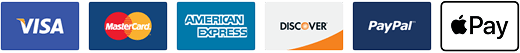 Visa, Mastercard, American Express, Discover, PayPal, Apple Pay